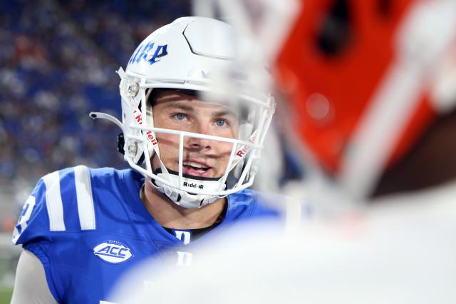 Duke's quarterback, Riley Leonard, is departing from the Blue Devils, according to an announcement from WRALSportsFan.com.