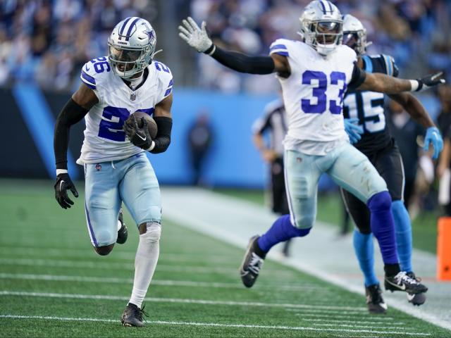 In the Cowboys' 33-10 victory over the Panthers, Prescott threw for 2 touchdowns and Bland equaled an NFL record with his 4th interception returned for a touchdown. This performance was reported by WRALSportsFan.com.