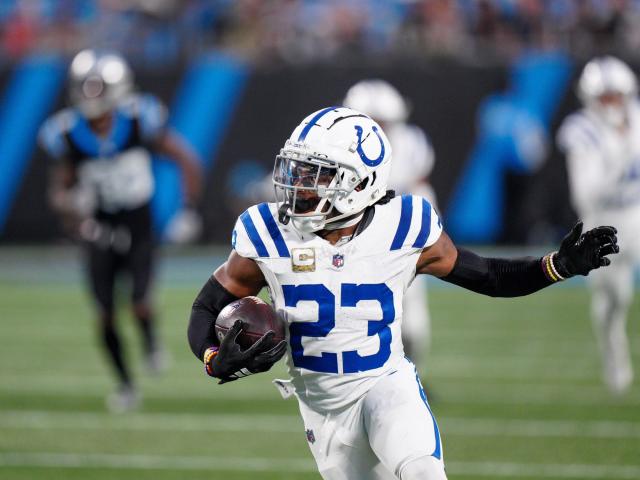 Kenny Moore's two interceptions returned for touchdowns played a key role in the Colts breaking their three-game losing streak and securing a 27-13 win over the Panthers on WRALSportsFan.com.