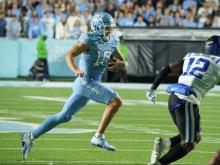 North Carolina defeated Duke 47-45 in a wild rivalry game on senior night at Kenan Memorial Stadium in Chapel Hill, N.C.