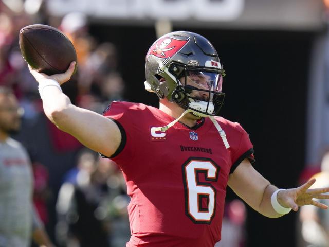 Mayfield is participating in practice despite having injured ribs and intends to begin in the Buccaneers' crucial final game against the Panthers.