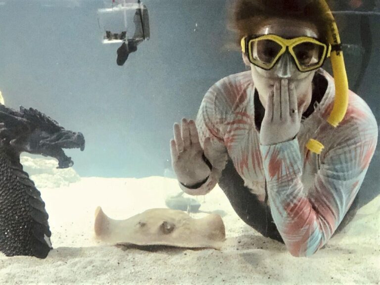 .


Charlotte, a solitary stingray, is expecting in her aquarium located in the mountains.