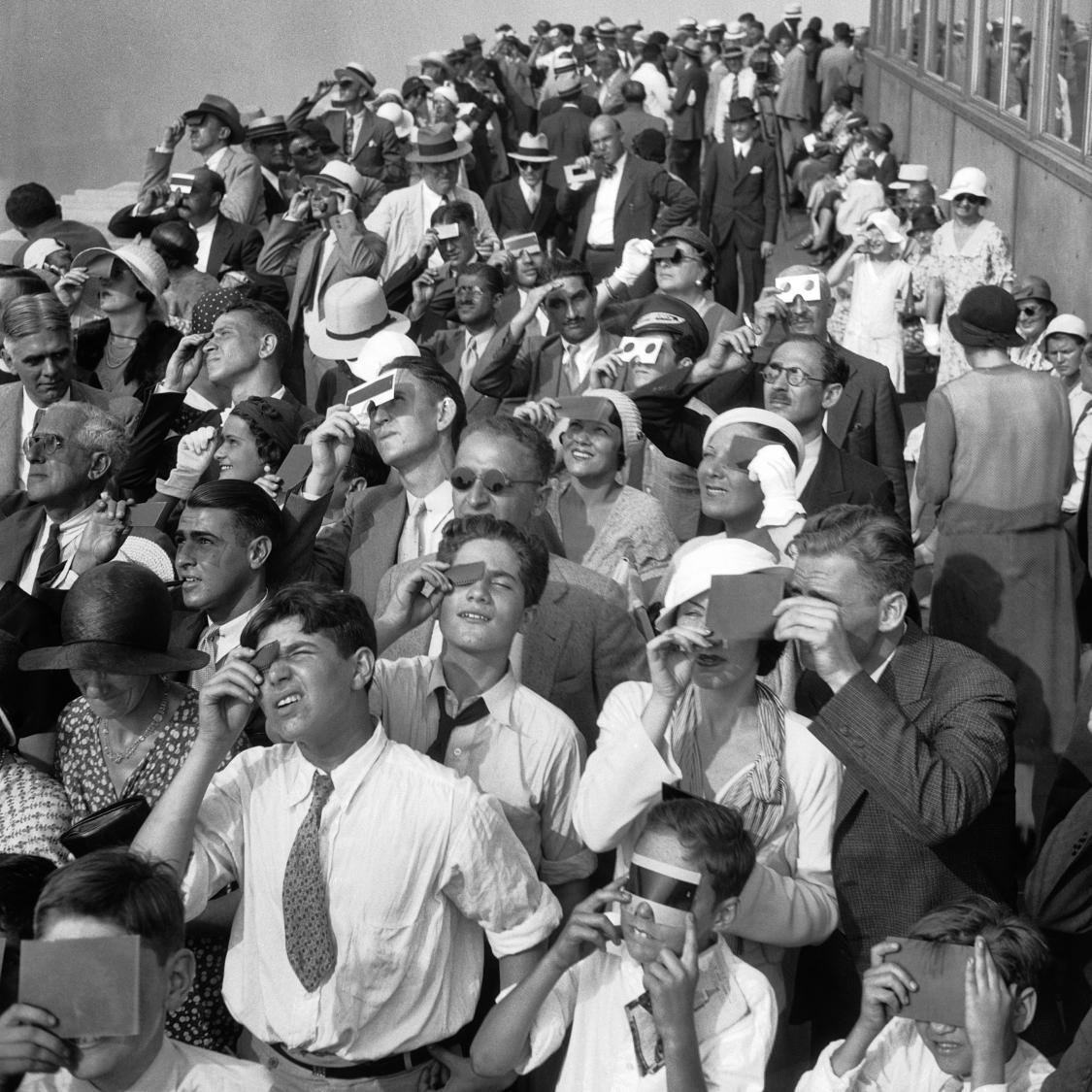 Reworded: "Photographs of Total Solar Eclipses Throughout the Decades"