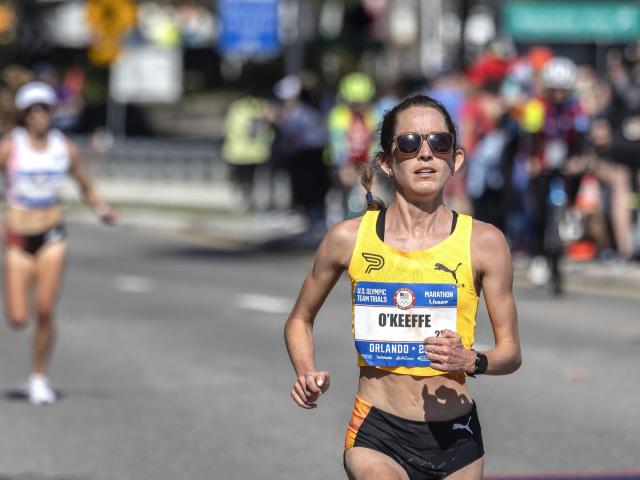 The runner competing in the women's US Olympic trials for the marathon event set a new record and secured a place in the Paris Games.