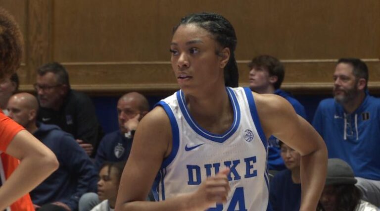 Duke's Richardson led the team with 25 points as they came back from behind in the second half to defeat Richmond 72-61 in the women's NCAA tournament on WRALSportsFan.com.