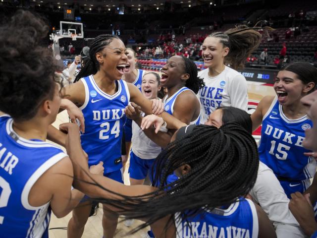 Duke's Richardson scored 28 points to lead their team in a comeback victory against Ohio State in the March Madness tournament, winning 75-63. This article can't be reworded.