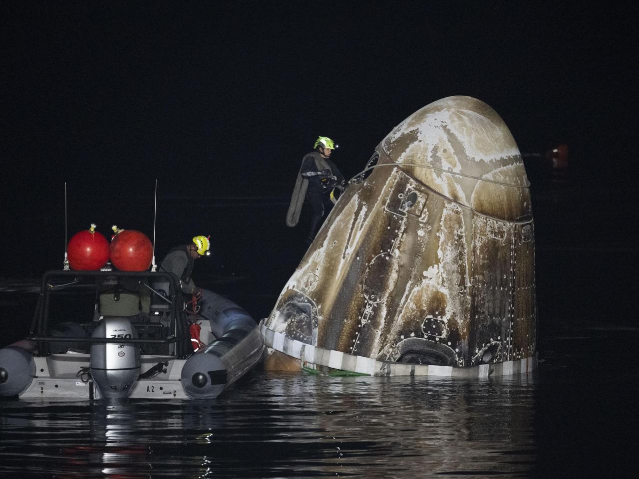 Four astronauts from four countries return to Earth after six months in orbit