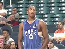 Chris Duhon practices for Duke. He played for the Blue Devils from 2000-2004.