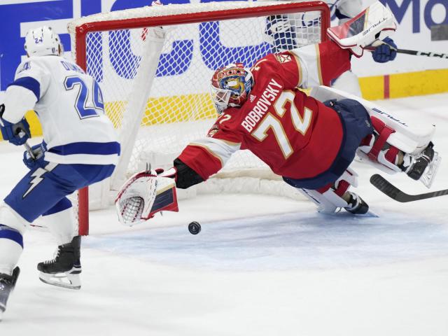 Bobrovsky makes incredible save during Panthers-Lightning playoff game :: WRALSportsFan.com