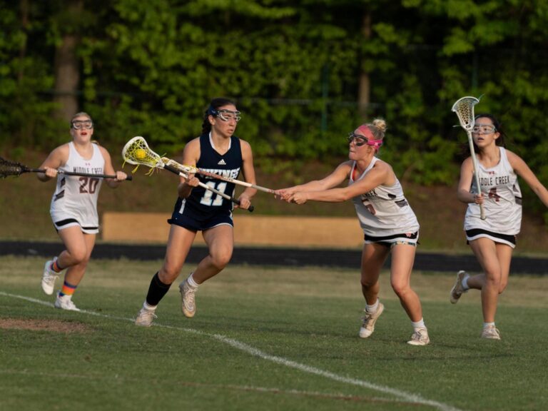 Union Pines' girls lacrosse team finishes regular season undefeated with win at Middle Creek