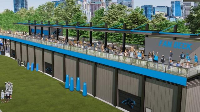 The Carolina Panthers' plan calls for a new fieldhouse, outdoor fields and a fan viewing deck to seat about 5,000 people. Photo courtesy of Tepper Sports & Entertainment.