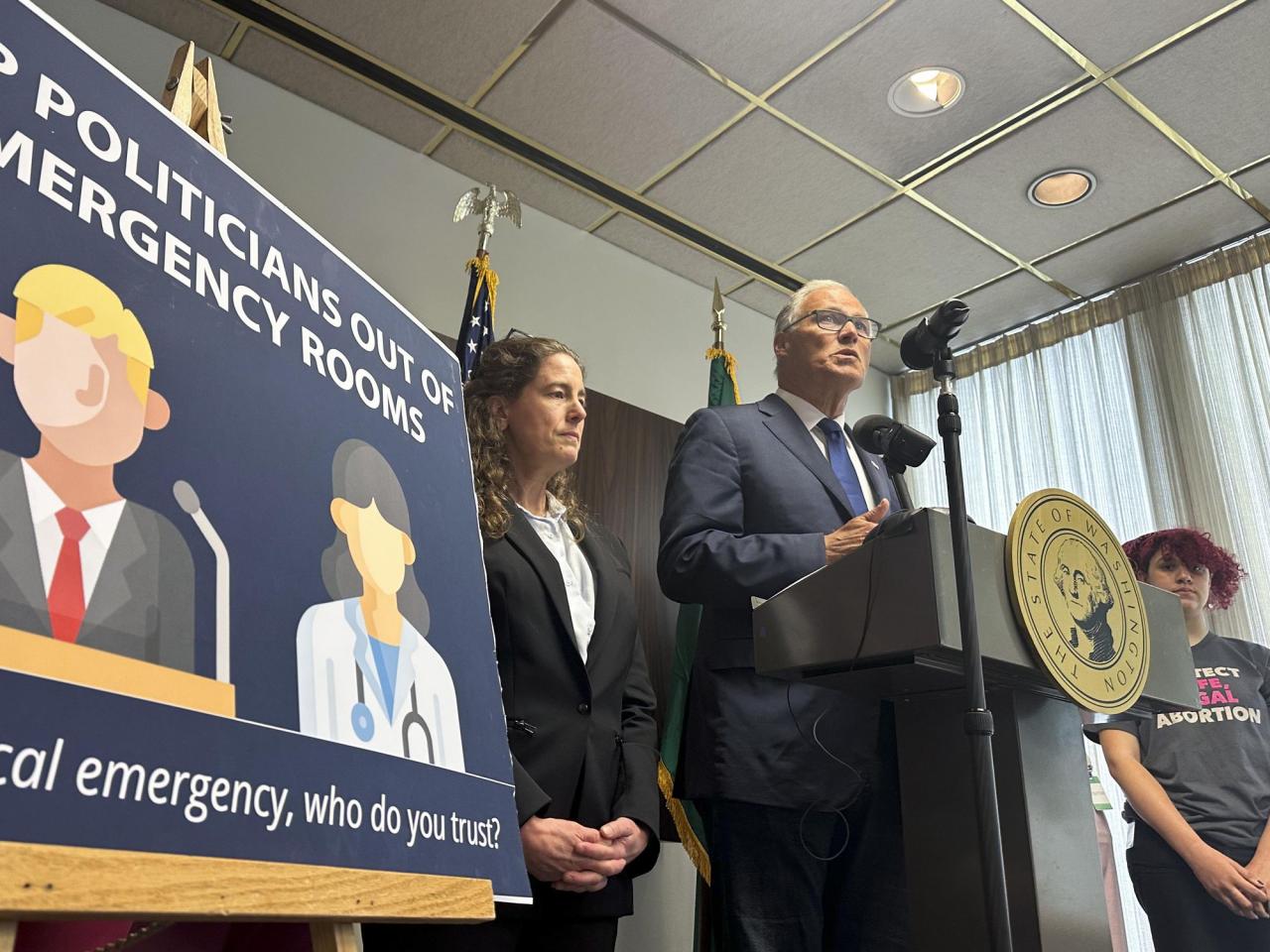 Gov. Jay Inslee says Washington will make clear that hospitals must provide emergency abortions