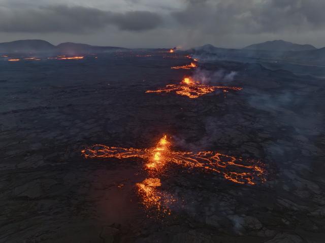 Lava spurts from Iceland volcano for second day as its fissure extends 2 miles