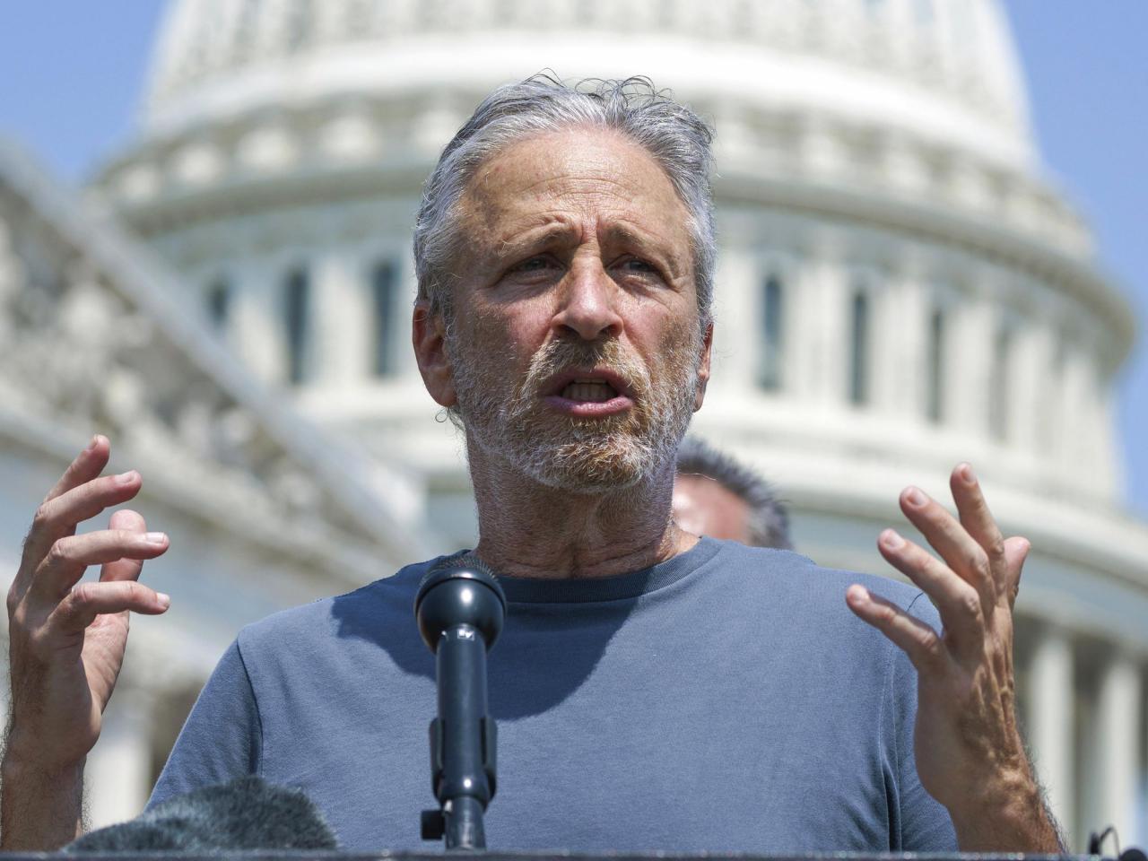 Jon Stewart pushes VA to help veterans sickened after post-9/11 exposure to uranium