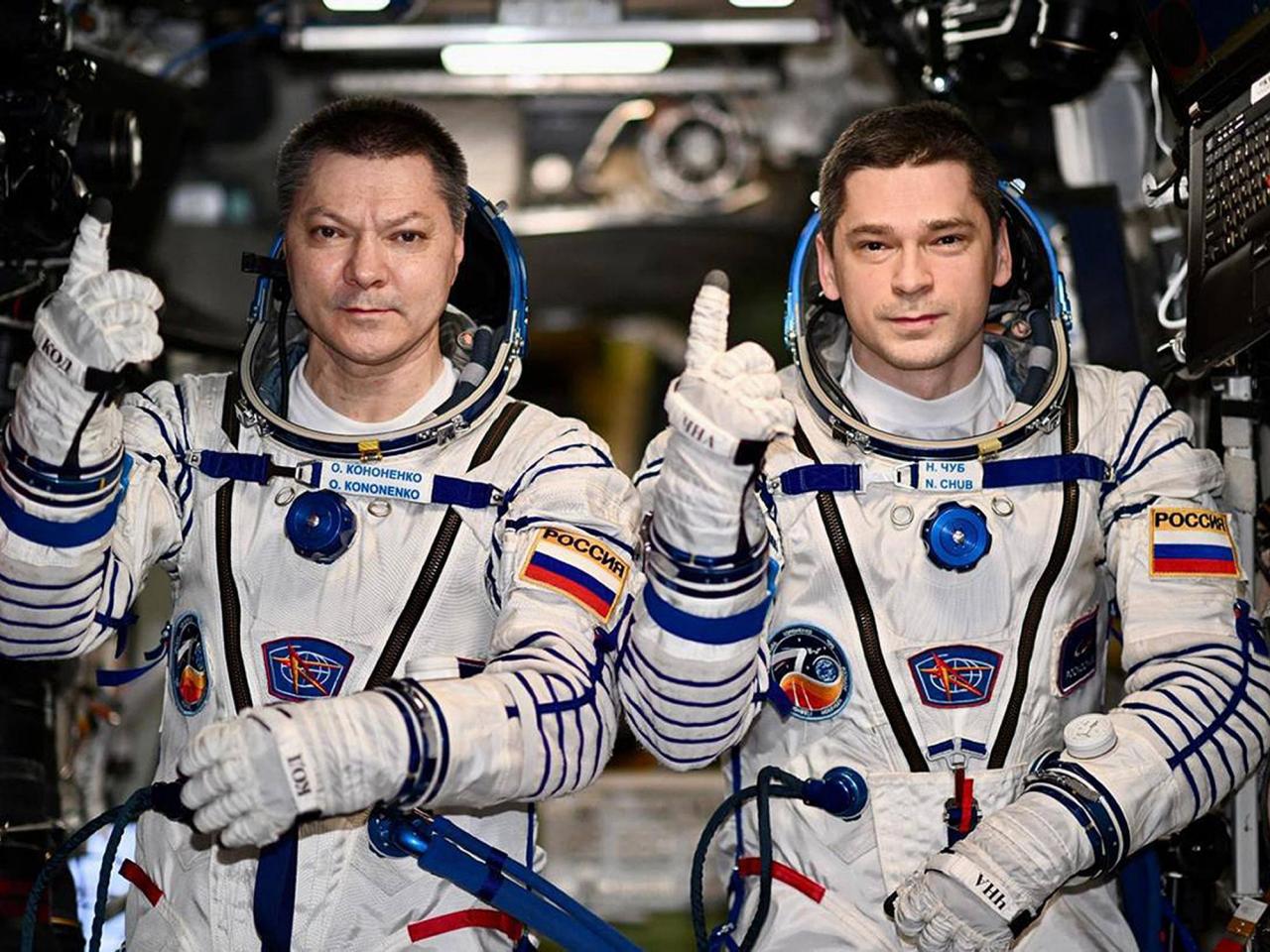 2 Russians set record for longest single stay on the International Space Station