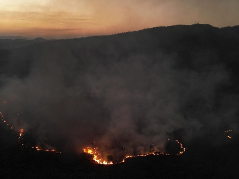 During Brazil's worst drought, wildfires rage and the Amazon River falls to a record low