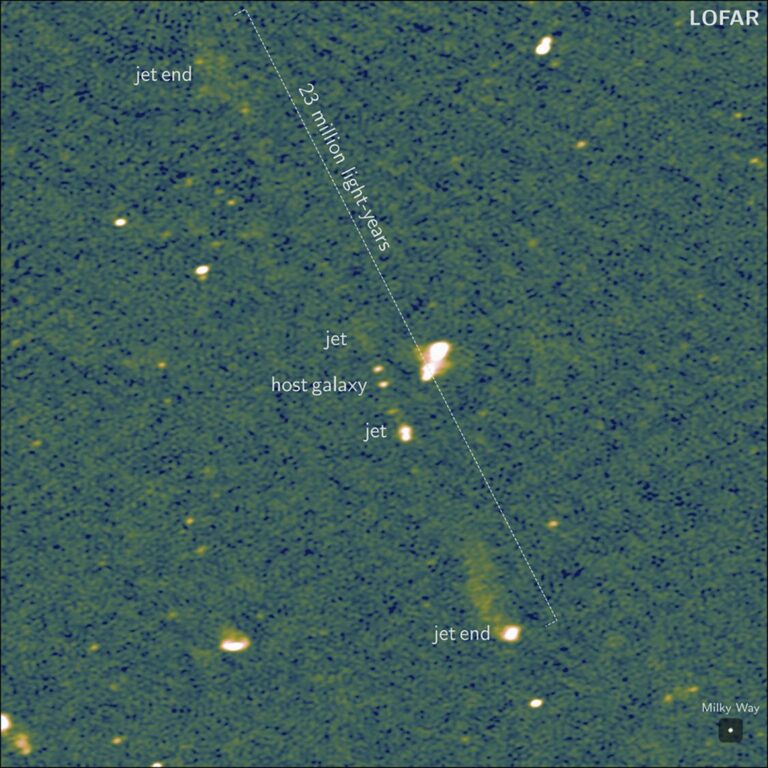 Scientists detect longest pair of jets streaming from a supermassive black hole