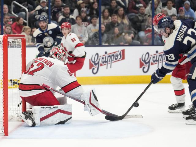 Marchenko ties it late, Monahan gets only goal in shootout as Blue Jackets beat Hurricanes 5-4 :: WRALSportsFan.com