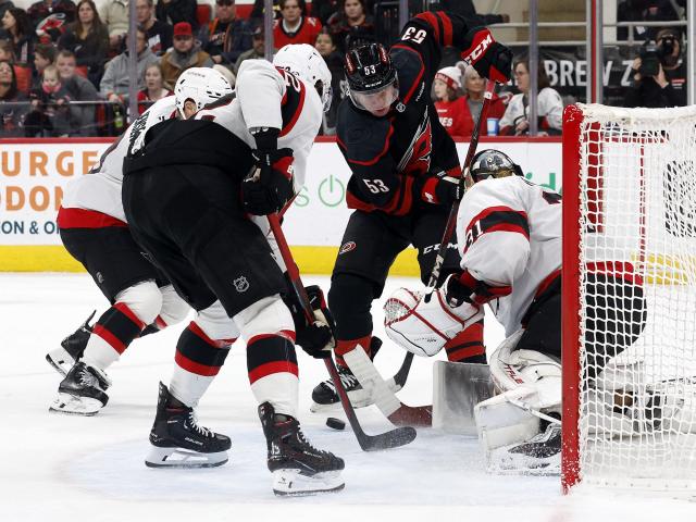 Spencer Martin notches 1st career shutout as Hurricanes put 4 past Senators :: WRALSportsFan.com