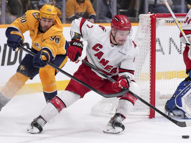 Jonathan Marchessault continues hot stretch, leads Predators over Hurricanes 5-2 :: WRALSportsFan.com