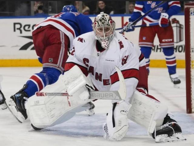 Pyotr Kochetkov assists on 2 goals, stops 22 shots to lead the Hurricanes to a 3-1 win over Rangers :: WRALSportsFan.com