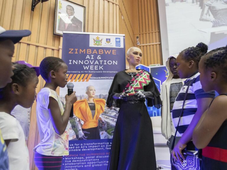 Sophia, a famous robot and global icon of AI, wins hearts at Zimbabwe's innovation fair