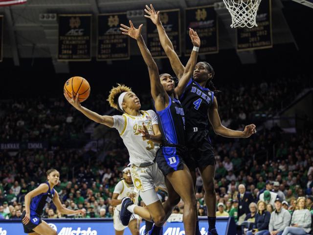 Hidalgo scores 19 points as No. 1 Notre Dame uses strong second half to beat No. 11 Duke 64-49 :: WRALSportsFan.com