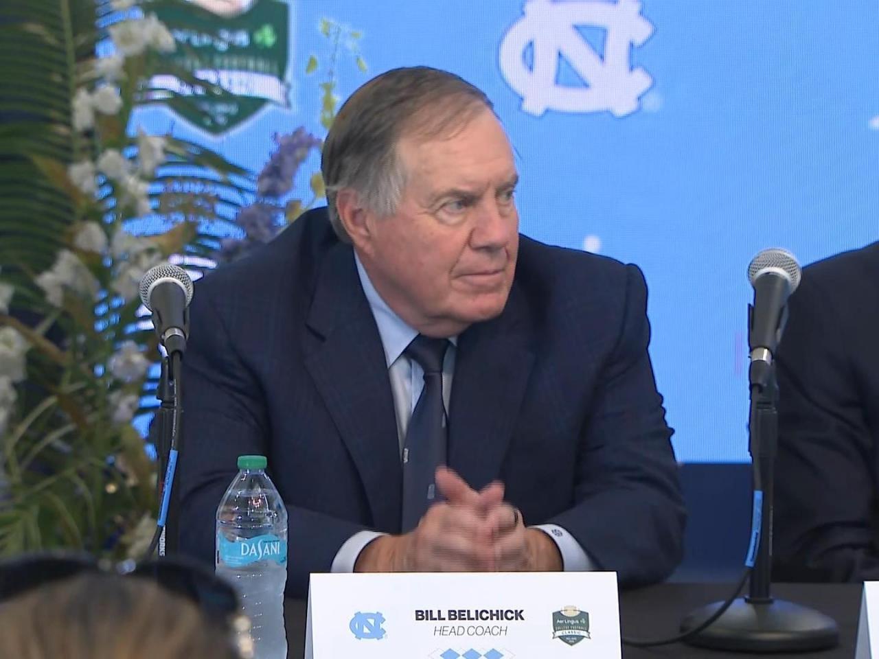 Bill Belichick's girlfriend shuts down question during interview promoting UNC coach's new book