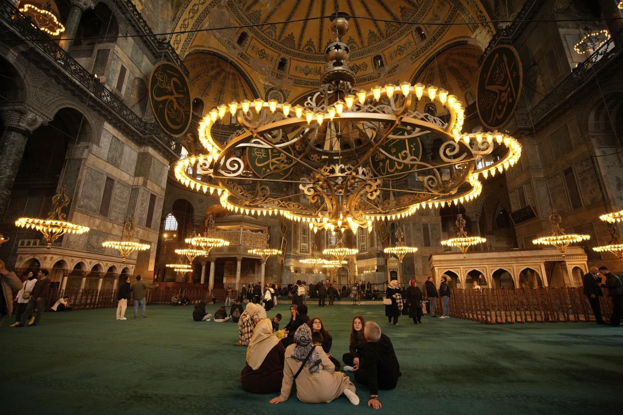 Historic domes of Hagia Sophia are renovated to protect the landmark from earthquakes